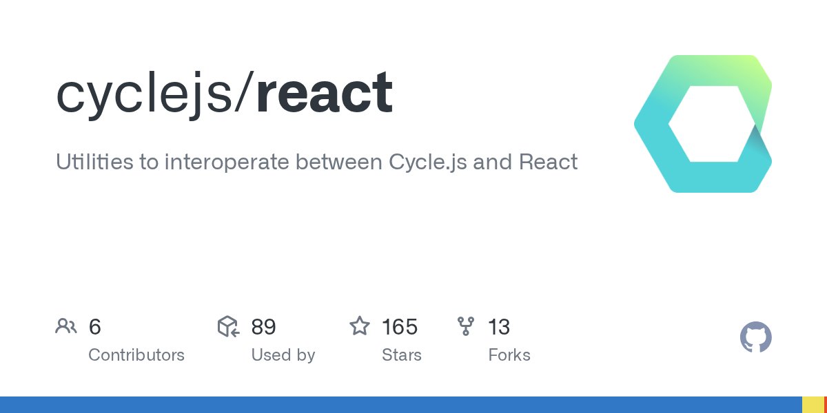andrestaltz's tweet card. Utilities to interoperate between Cycle.js and React - cyclejs/react