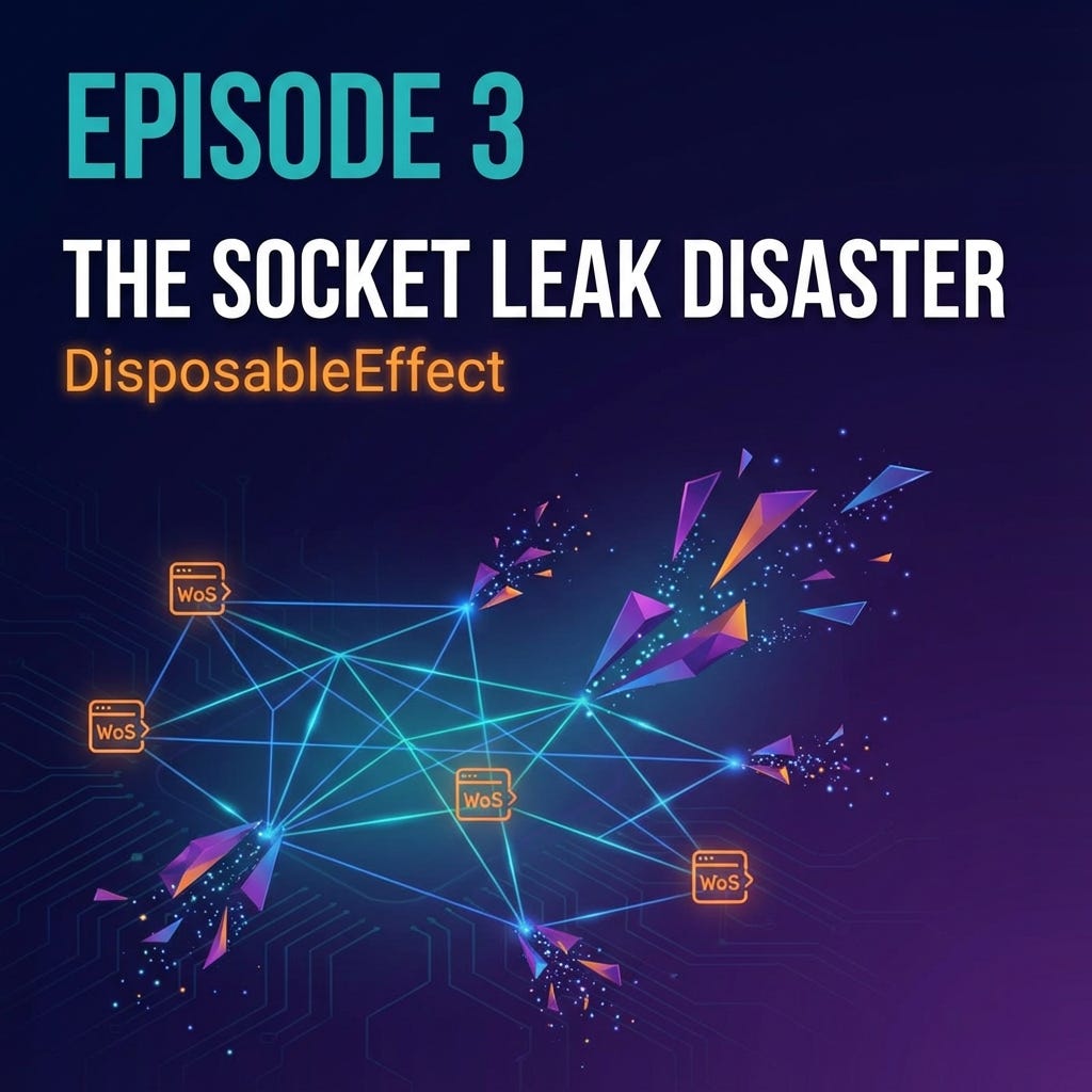 AhmedNMahran's tweet card. Episode 3: The “Socket Leak” Disaster