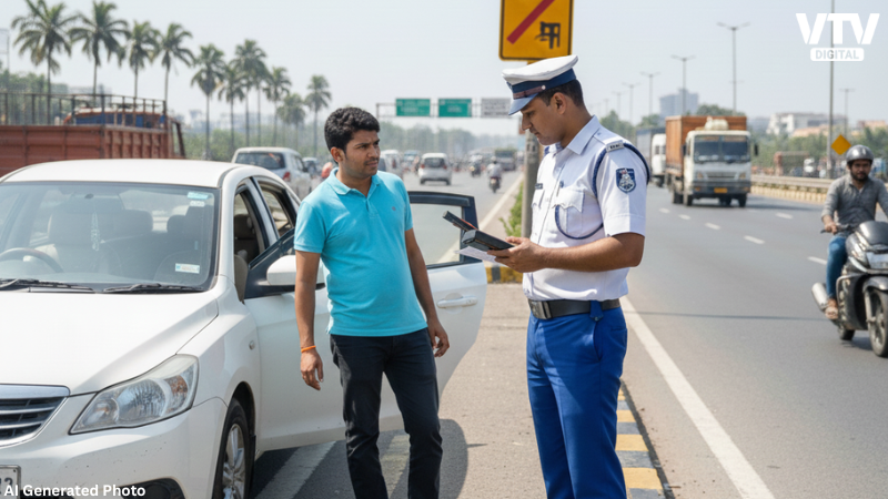 VtvGujarati's tweet card. હાઇવે પર ચાલતી વખતે તમારે મોટર વ્હિકલ એક્ટના બેસિક નિયમો જાણી લેવા જરૂરી છે. નહીં તો તમારી નાની ભૂલ પણ મોટું પરિણામ લાવી શકે છે.