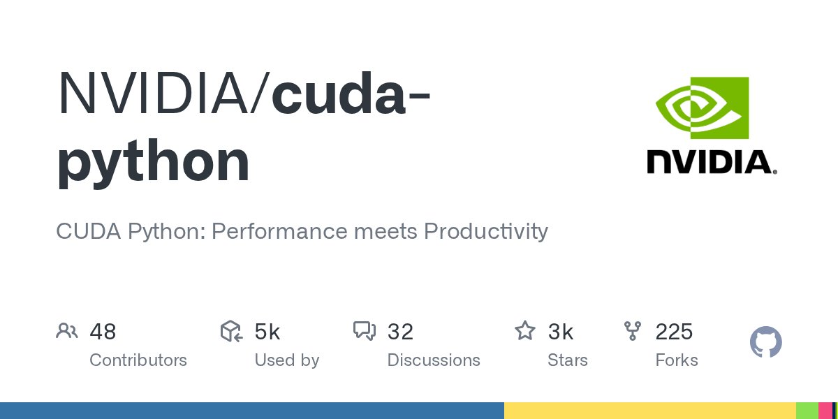 realpython's tweet card. CUDA Python: Performance meets Productivity. Contribute to NVIDIA/cuda-python development by creating an account on GitHub.