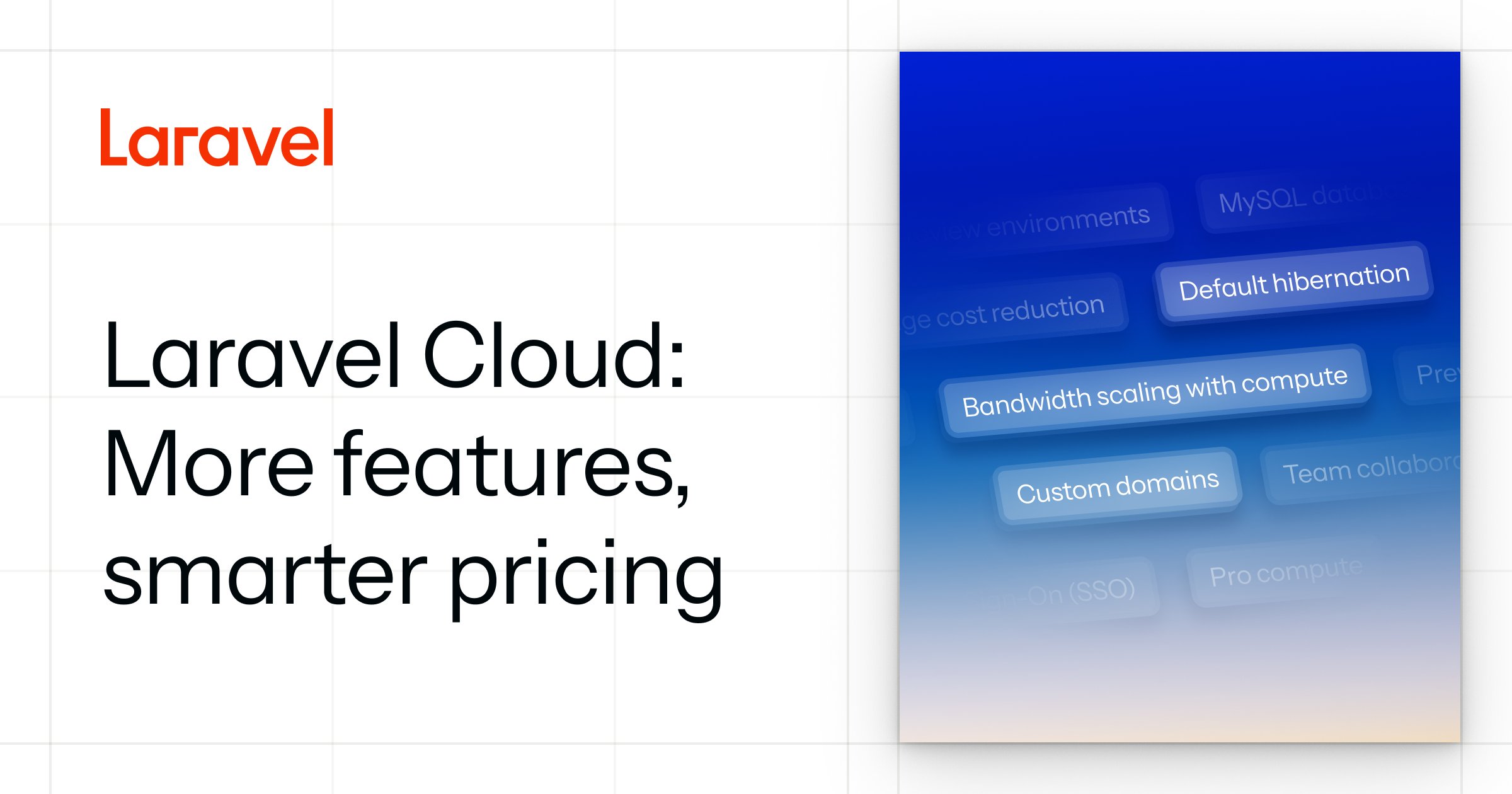 calschemanski's tweet card. Laravel Cloud pricing changes: new plan names, more features, and predictable usage-based billing start today.