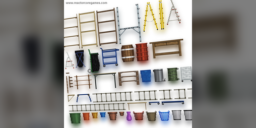 ReactorcoreDev's tweet card. Big pack of realistic style pixel-art sprites!