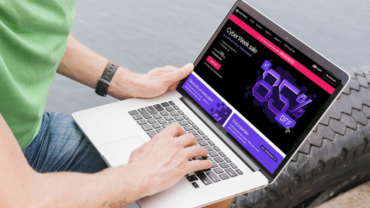 Gizmodo's tweet card. Snatch the best WordPress hosting at 85% off. Here's the Hostinger Cyber Week discount to knock your socks off. The last chance to get it.