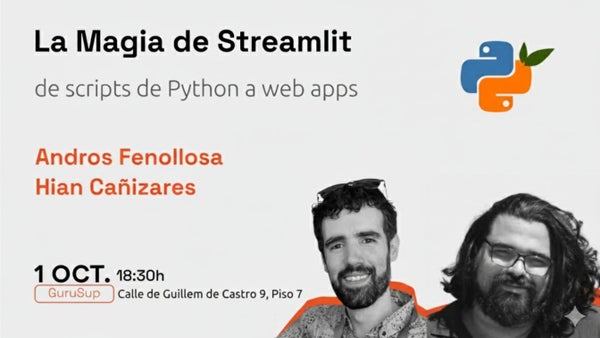 python_vlc's tweet card. **Primero la charla** ¿Te gustaría transformar esos scripts difíciles de entender en aplicaciones web con una interfaz bonita, funcional y mobile-friendly? Únete a esta ch