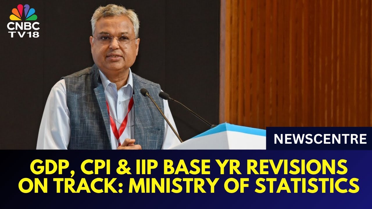 CNBCTV18News's tweet card. Newscentre LIVE | GDP, CPI & IIP Base Year Revisions Are On Track:...