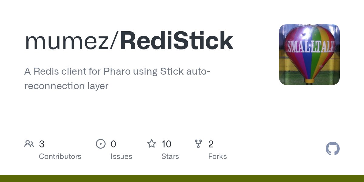 umejava's tweet card. A Redis client for Pharo using Stick auto-reconnection layer - mumez/RediStick
