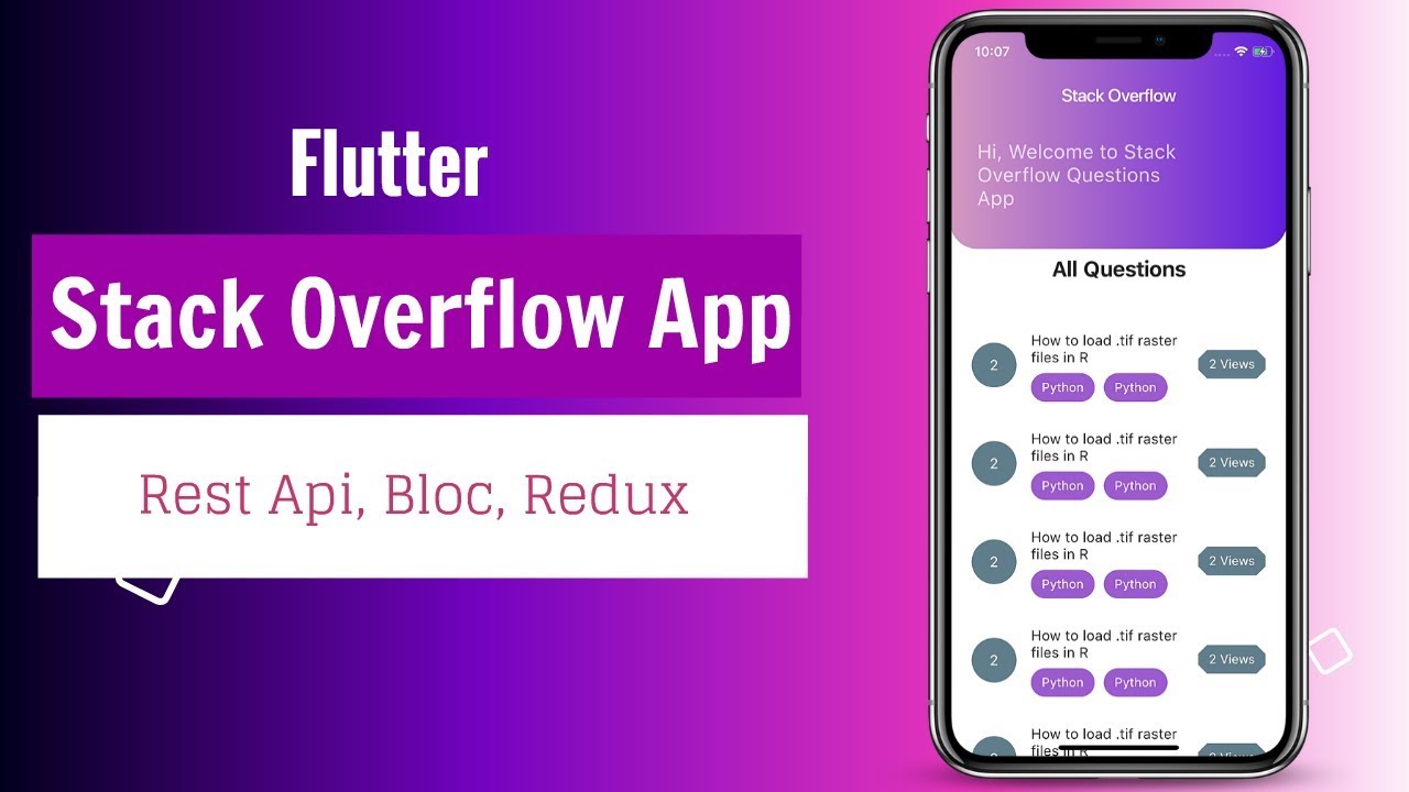 imthepk's tweet card. Flutter StackOverflow App Tutorial | Flutter Bloc | Redux