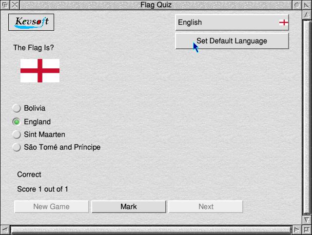 kev_soft's tweet card. I have released a new RISC OS application called FlagQuiz which is a quiz about flags from around the world. It is multiple choice quiz with 10 questions with each question having 4 choices, you ar…