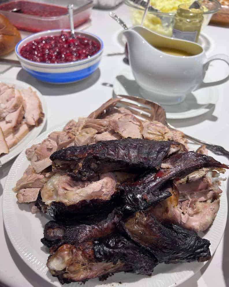 BlogBooty's tweet card. For the second year in a row, my husband made this cajun smoked turkey recipe for Thanksgiving with our Weber Smokey Mountain Smoker.