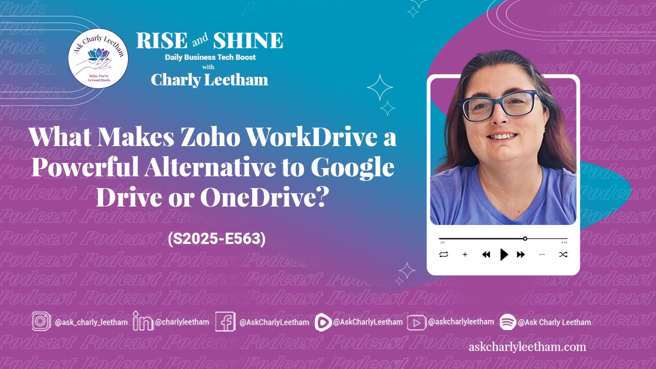 yourbizmgr's tweet card. Curious if Zoho WorkDrive can replace Google Drive or OneDrive for your business? In this episode, Charly breaks down why she uses WorkDrive daily and how it solves real problems in team collaborat...