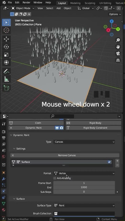 Chantanawat's tweet card. Easy Rain Animation in Blender in 1 min🔥😱 #shorts #blender #tutor...
