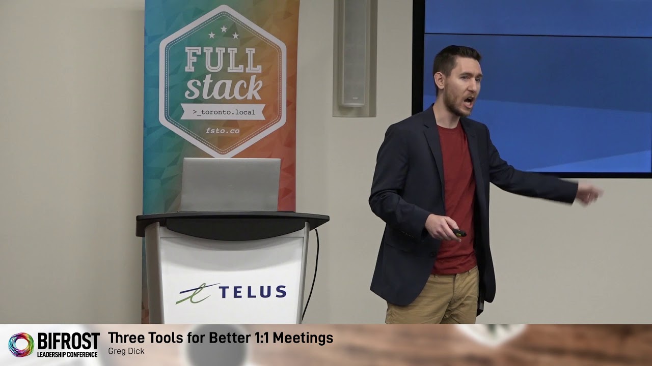 fullstackTO's tweet card. Three Tools for Better 1 on 1 Meetings - Bifrost Conference 2018