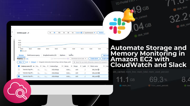 tutorialsdojo's tweet card. Managing resources effectively is crucial when operating in the cloud. One important aspect of managing Amazon EC2 instances is monitoring storage and memory usage. Storage space, primarily driven by...