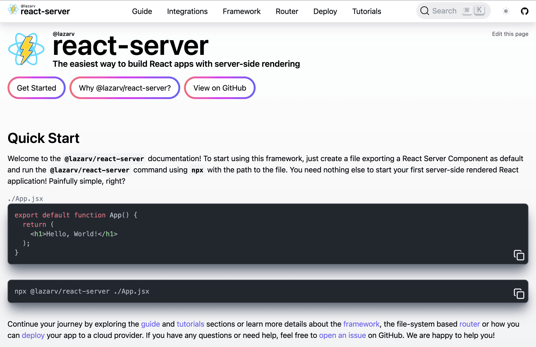 iwbjp's tweet card. react-serverを使用すればReactでも静的ページを生成できます。