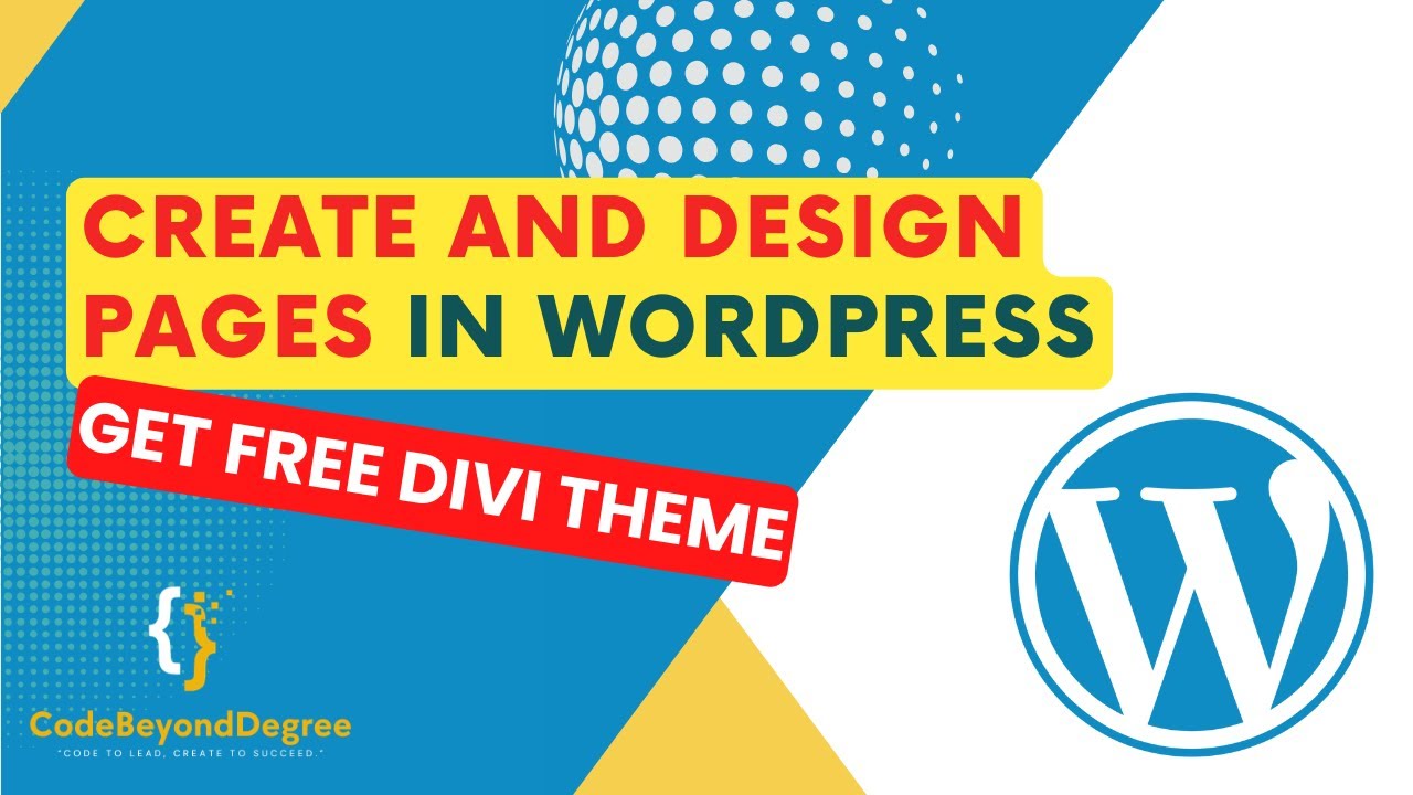 CodeBeyonDegree's tweet card. How To Create Pages In WordPress || WordPress Tutorial For Beginners...