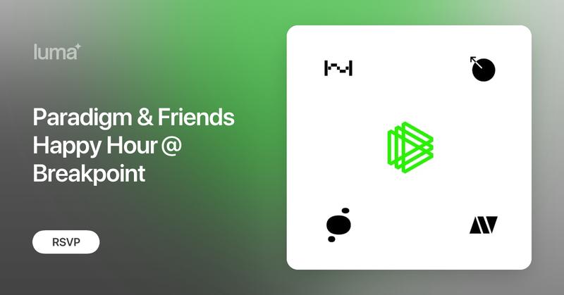 0xShitTrader's tweet card. Join Paradigm, Ellipsis Labs, MetaDAO, Meridian and Harmonic to kick off Breakpoint. We'll have good food, an open bar, and great views while you catch up with…