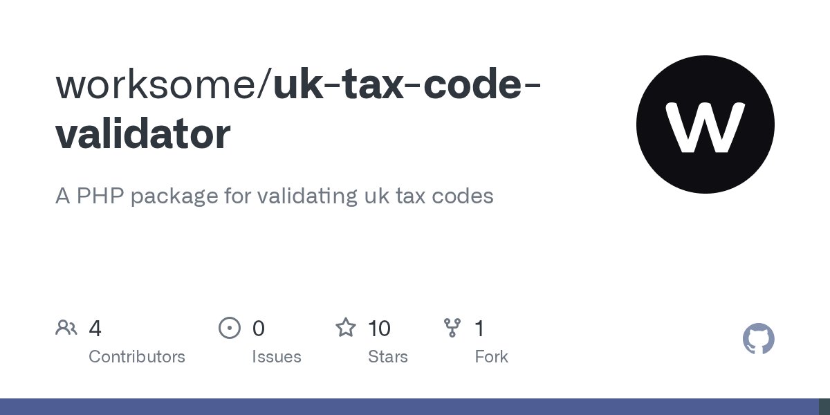 OliverNybroe's tweet card. A PHP package for validating uk tax codes. Contribute to worksome/uk-tax-code-validator development by creating an account on GitHub.