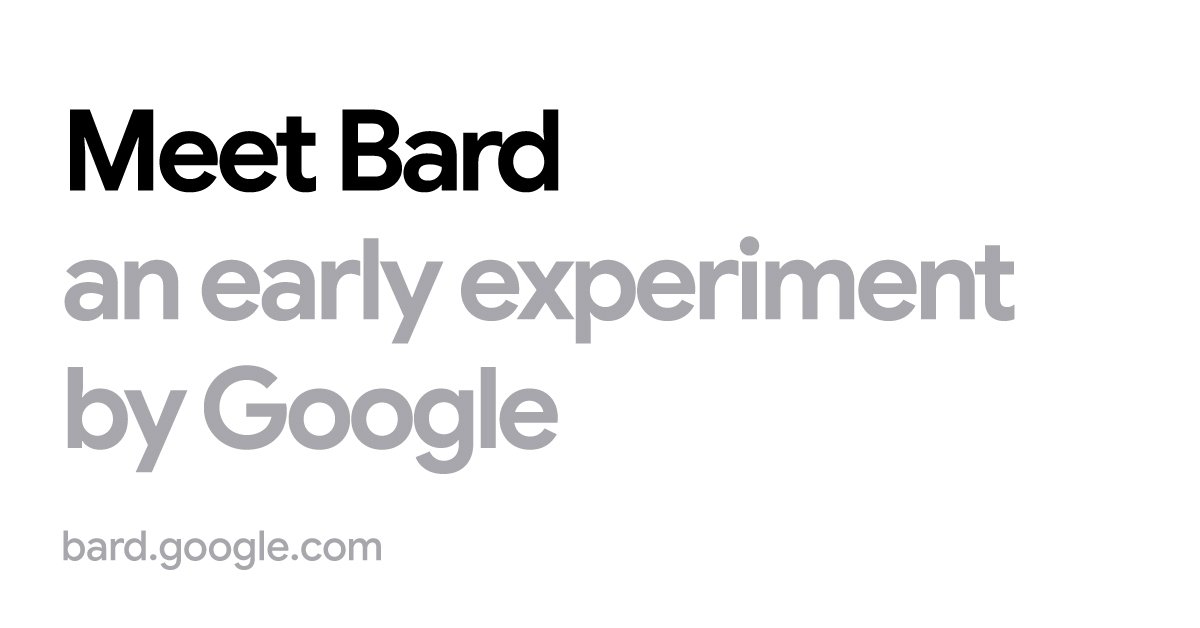 sundarpichai's tweet card. Bard is an early experiment from Google that lets you collaborate with generative AI. If you’re in the U.S. and U.K., you can sign up to try it.