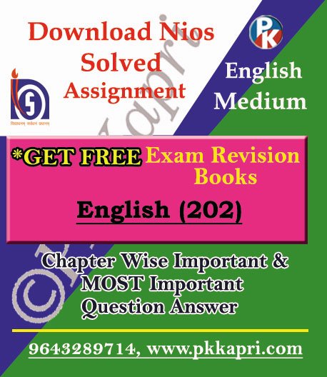 pkkapriandco's tweet card. NIOS English TMA 202 Solved Assignment -English Medium in Pdf NIOS Solved Assignment (TMA) 2025-26 File download link appear instantly 2026.