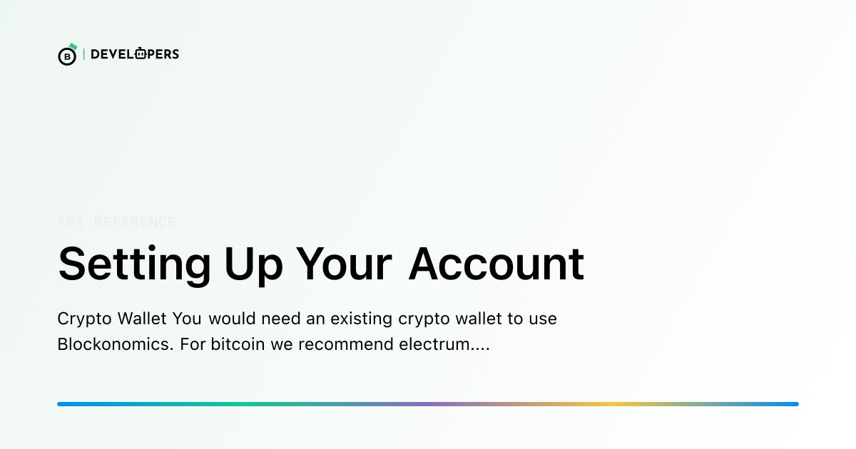 blockonomics_co's tweet card. Crypto Wallet You would need an existing crypto wallet to use Blockonomics. For bitcoin we recommend electrum. For USDT (ETH ERC-20) we recommend metamask. Signup / Authentication Create a Blockono...