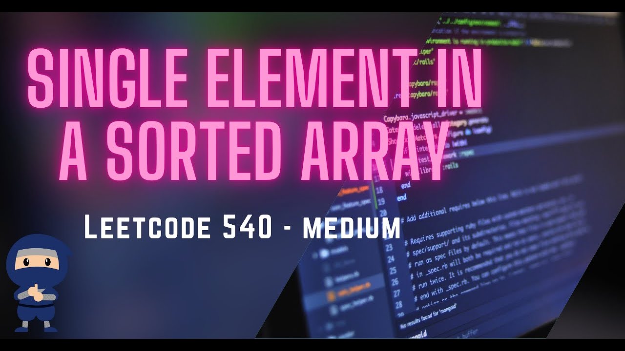 CodingNinjaAZ's tweet card. Single Element in a Sorted Array - LeetCode 540 | Stop Overthinking,...