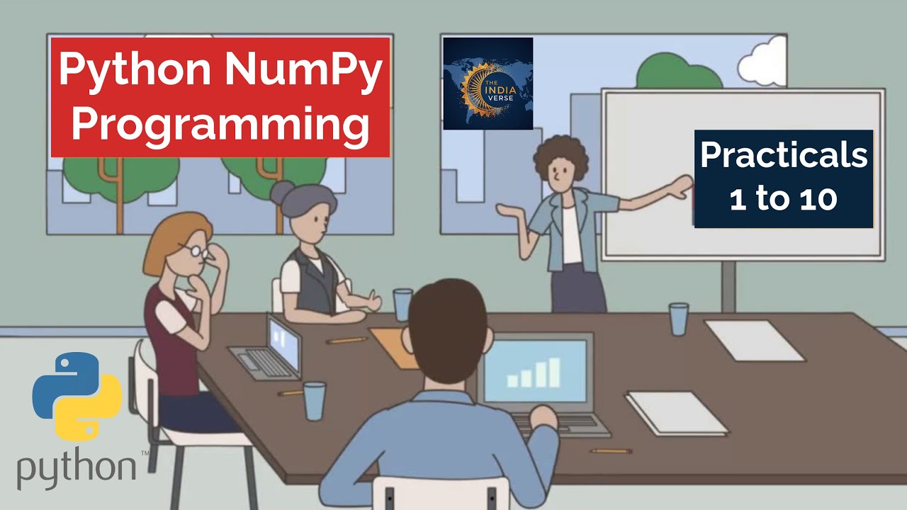 theindiaverse_'s tweet card. 1-10: Python NumPy Programming Practicals #learnpython #python...