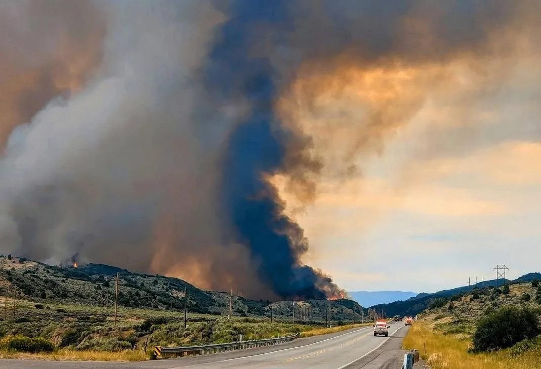 GoCCCS's tweet card. The Lee fire near Meeker in Rio Blanco county was sparked by lightning on August 2nd and grew to over 100,000 acres by August 10th,