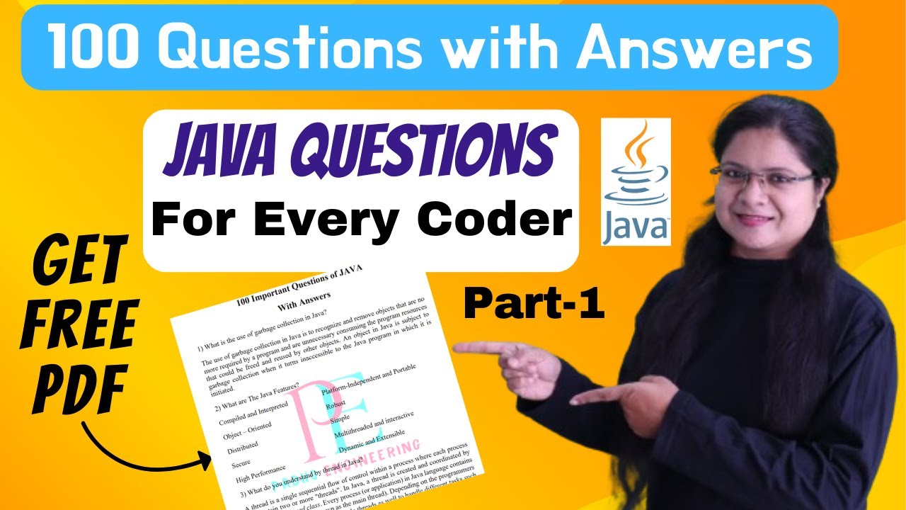PadhoEngin00's tweet card. 100 JAVA important questions with Answers for every coder| Part-1|...