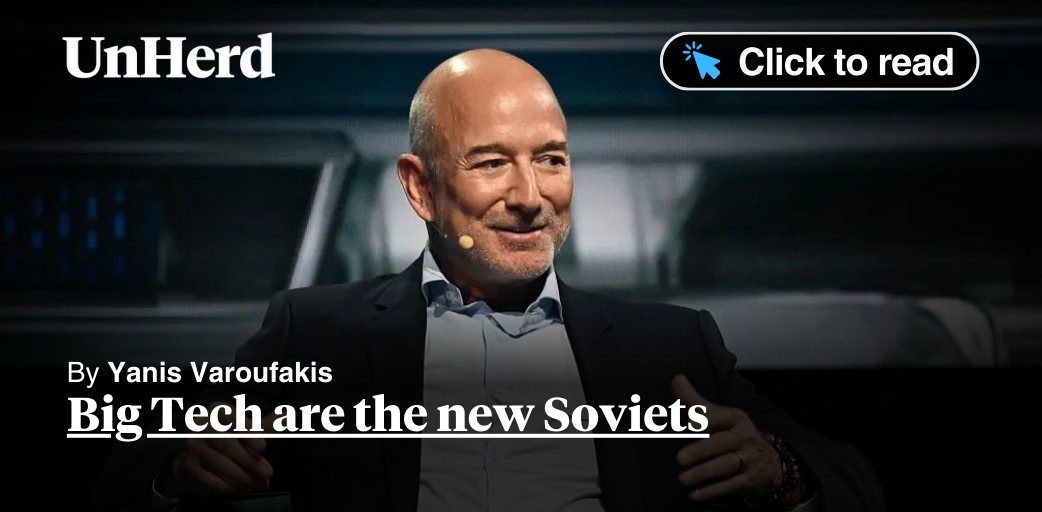 yanisvaroufakis's tweet card. Big Tech are the new Soviets