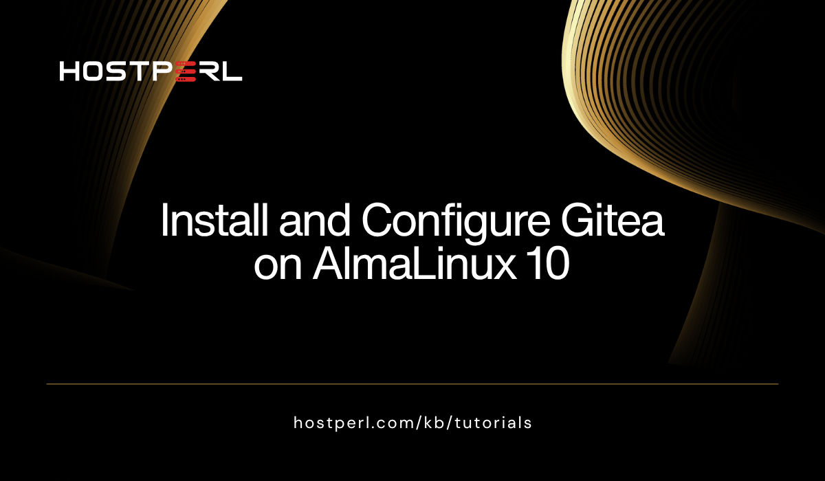 hostperlweb's tweet card. In this tutorial, we'll learn how to install and configure Gitea on AlmaLinux 10 server. Self-hosting our own Git service gives us control, privacy.