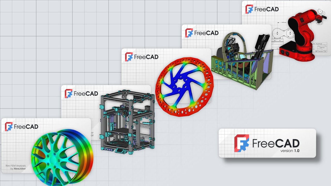 FreeCADNews's tweet card. FreeCAD 1.0 release trailer