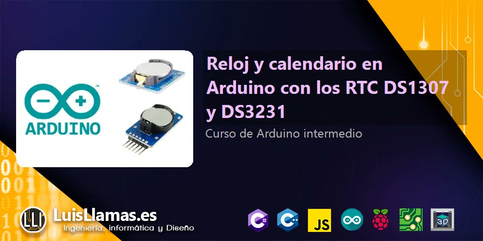 todo_arduino's tweet card. Aprendemos a añadir funciones de reloj y calendario a nuestros proyectos de electrónica y Arduino con los RTC DS1307 y DS3231
