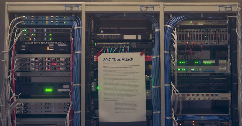 TheHackersNews's tweet card. Cloudflare stopped a record 29.7 Tbps AISURU DDoS attack as global high-volume attacks and botnet activity continue to rise.