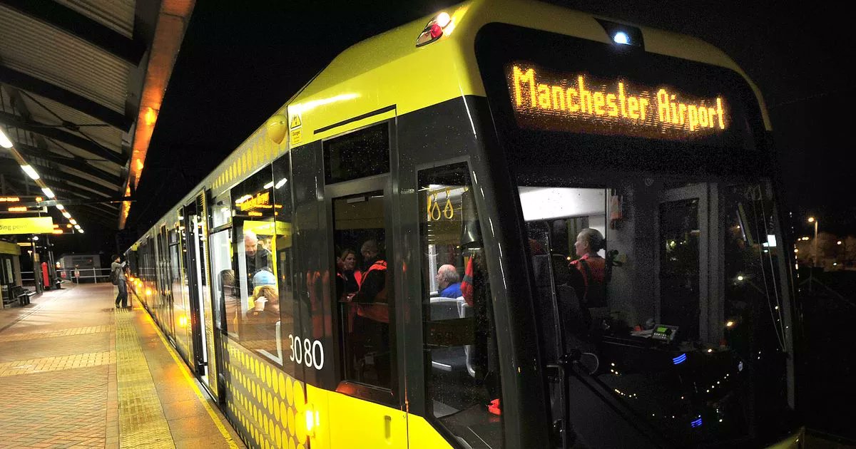 MENnewsdesk's tweet card. "This will come as a shock to those who’ve been using the Metrolink line to Manchester airport since [checks notes].... November 2014"