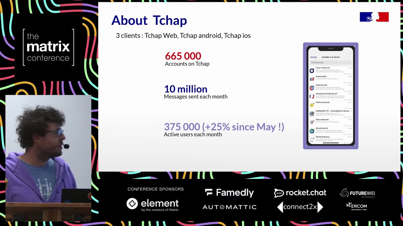 element_hq's tweet card. Matrix French gov deployment: opening a private federation securely