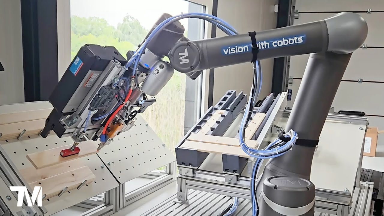 techmanrobot_jp's tweet card. V2A059 TM AI Cobot - Cobot Tacker of Wooden Crate ft. Indetech