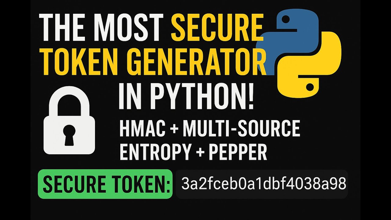 freepythoncode's tweet card. 🔥 The MOST Secure Token Generator in Python! | HMAC + Multi-Source...