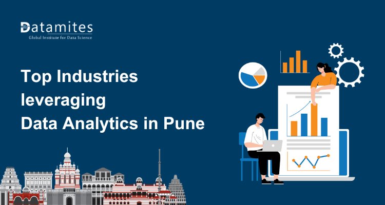 DataMites's tweet card. Explore how Pune’s top industries, including IT, finance, healthcare, retail, and manufacturing, leverage data analytics. Learn about career opportunities, data analyst demand, salaries, and how...