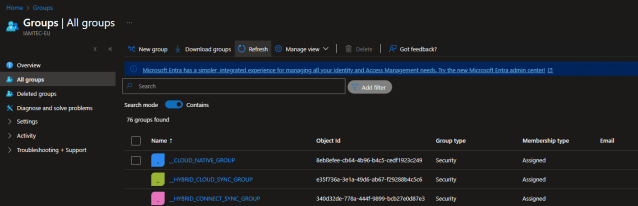 JsQForKnowledge's tweet card. Microsoft introduced soft delete for cloud security groups. Unfortunately soft delete is still not supported for groups synched from on-premises AD!