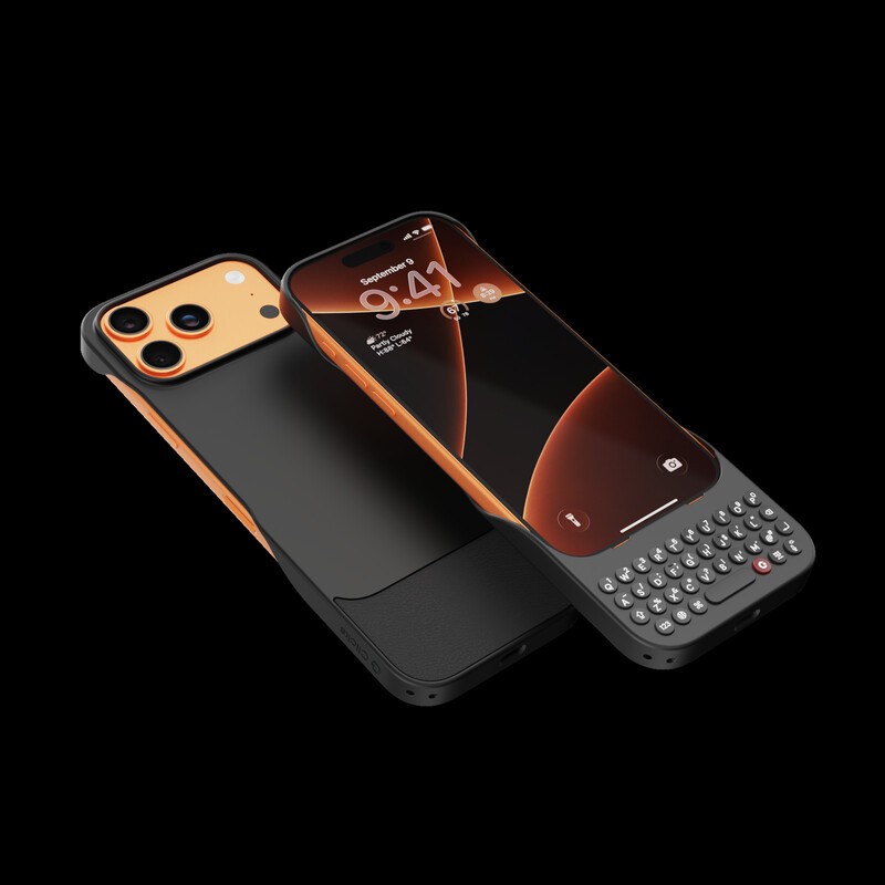 CrackBerry's tweet card. The Clicks Keyboard Case for the iPhone 17 Series is lighter, thinner, and more refined — raising the bar for REAL TYPING on iPhone.