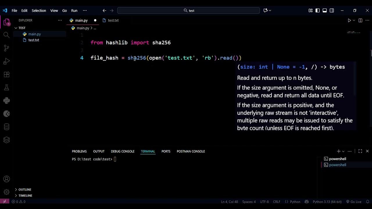 freepythoncode's tweet card. How to Generate a File Hash in Python (SHA256 in 1 Line!) 🔒💻