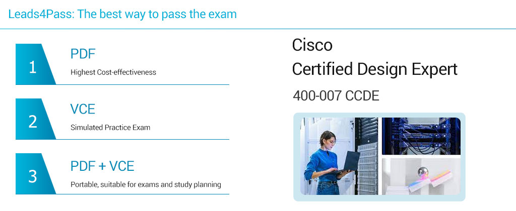 ExamLead4pass's tweet card. What is the role of free CCDE 400-007 exam questions and answers? Why should you care about them? And how can they help you? As an IT certification holder