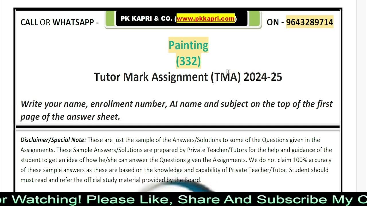 pkkapriandco's tweet card. Nios Painting 332 Solved Assignment 2025 | NIOS TMA Answer 2024 25...