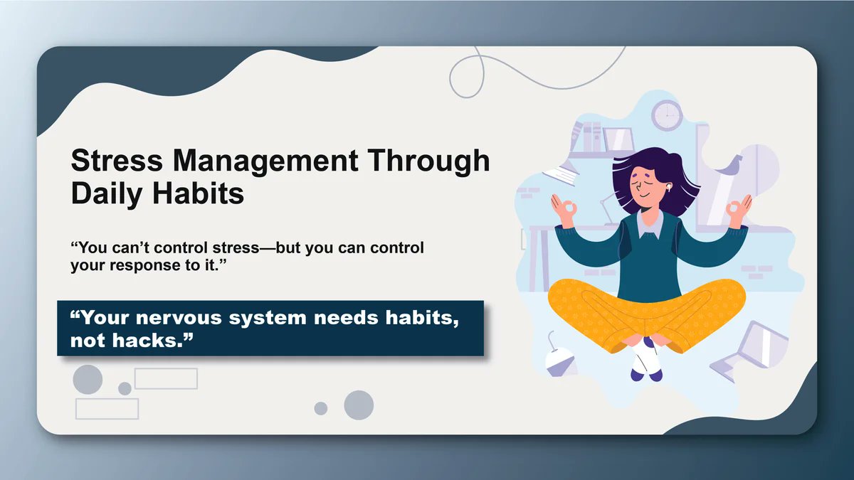 w3docs's tweet card. Transform your relationship with stress through powerful daily habits. Learn evidence-based techniques for building resilience and managing stress naturally through consistent practices.