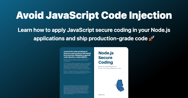 liran_tal's tweet card. Learn Node.js security and secure coding best practices to prevent code injection vulnerabilities.