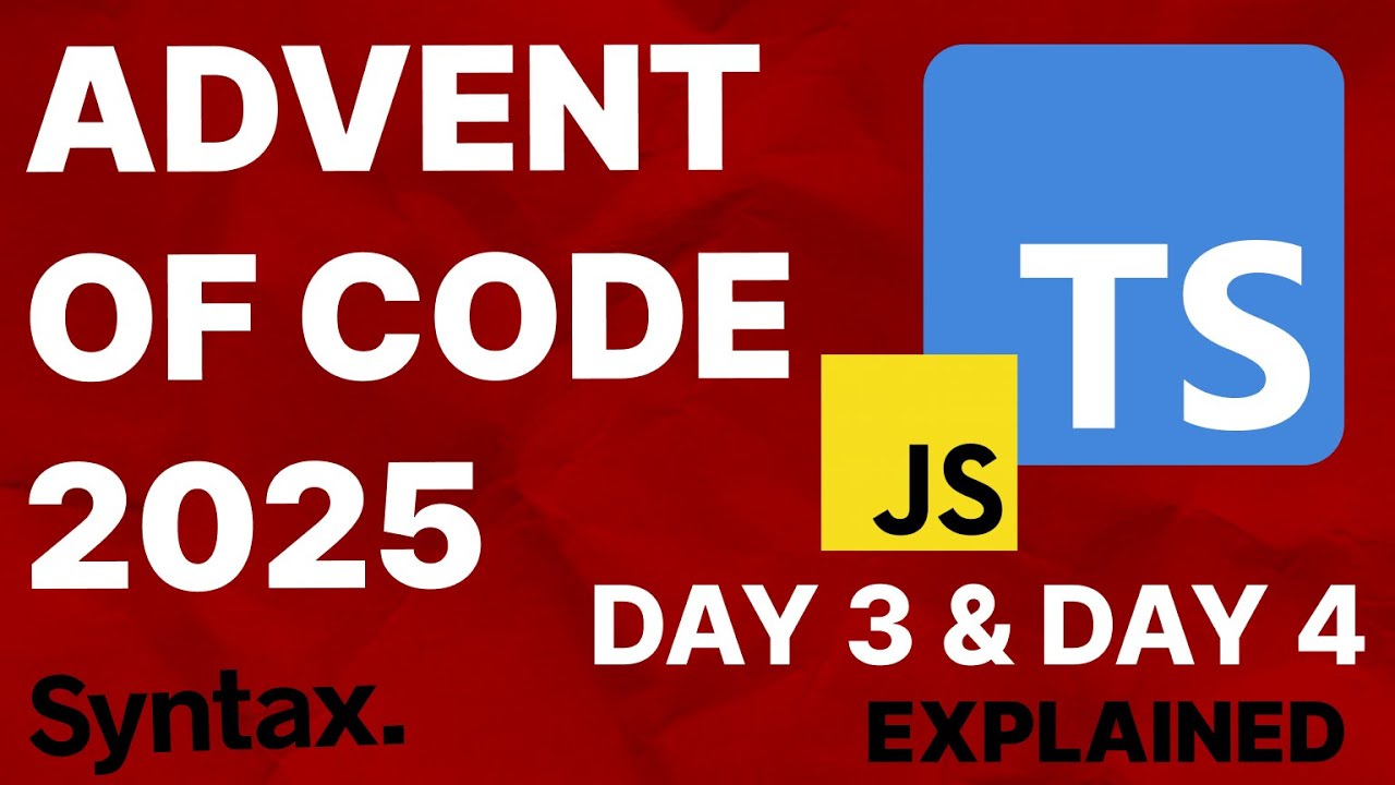 syntaxfm's tweet card. Advent of Code | Day 3 and Day 4 Explained | JavaScript / TypeScript