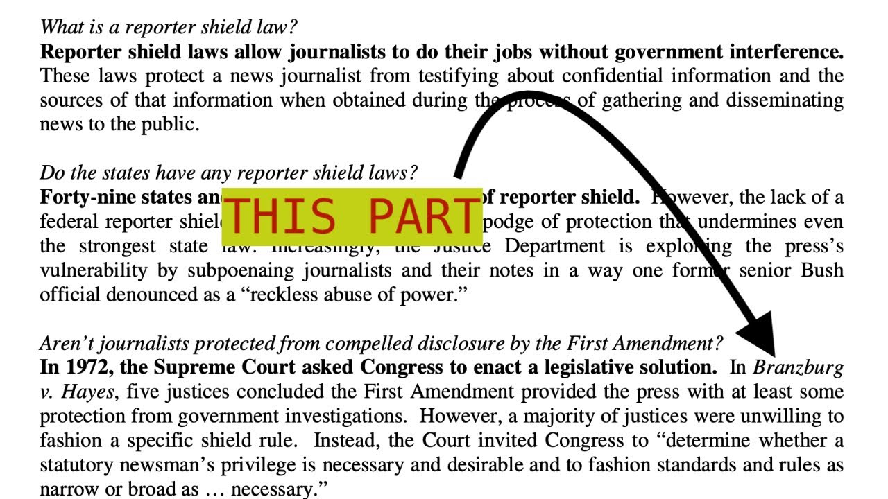 IUHabeas's tweet card. Hey! Journalists have no special protections (SCOTUS - Branzburg v...