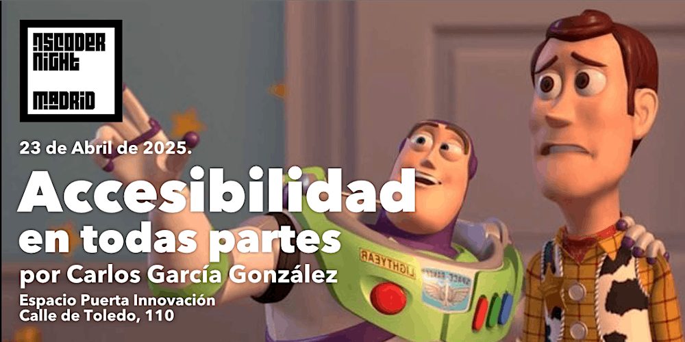 nscoder_mad's tweet card. El próximo 23 de abril nos juntaremos para hablar sobre accesibilidad en el desarrollo de aplicaciones iOS. Acércate!!