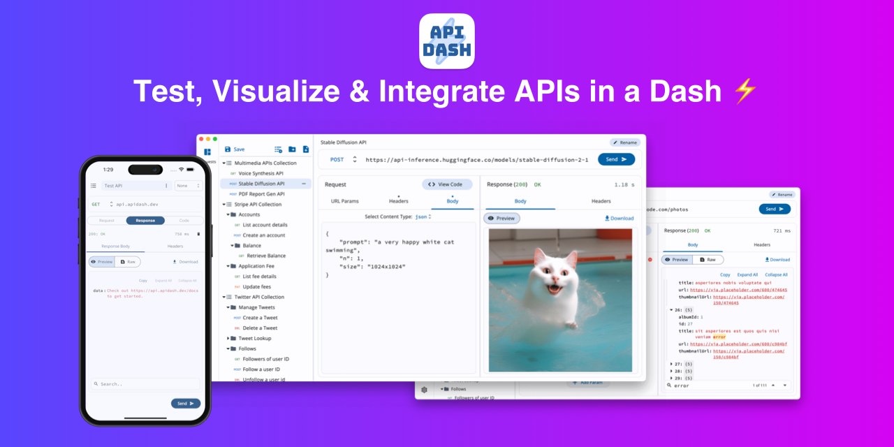 ashitaprasad's tweet card. API Dash is a beautiful AI-powered open-source cross-platform (Desktop & Mobile) API Client built using Flutter which can help you easily create & customize your HTTP & Grap...