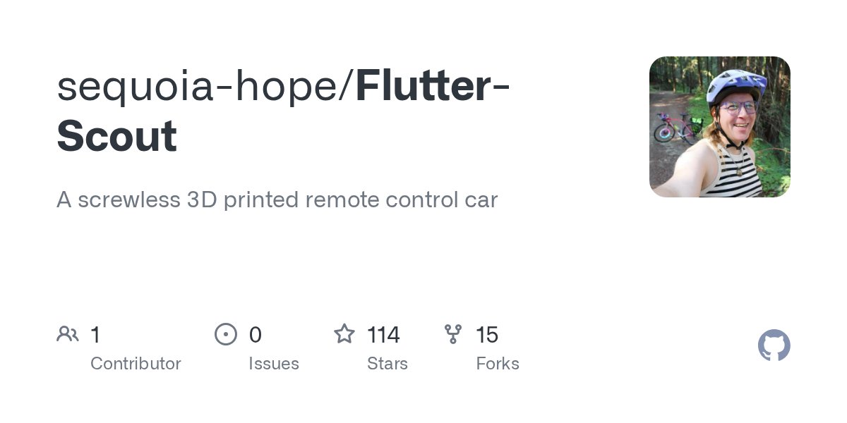 FlutterWireless's tweet card. A screwless 3D printed remote control car. Contribute to sequoia-hope/Flutter-Scout development by creating an account on GitHub.